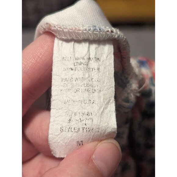 Altar'd State Pink Size Medium Floral Cropped Blouse With Puff Sleeve Tie Around - Picture 8 of 10